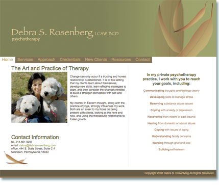 Debra S. Rosenberg, LCSW, BCD Psychotherapy, www.debrasrosenberg.com
