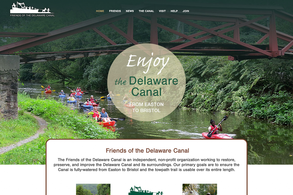 Friends of the Delaware Canal custom website